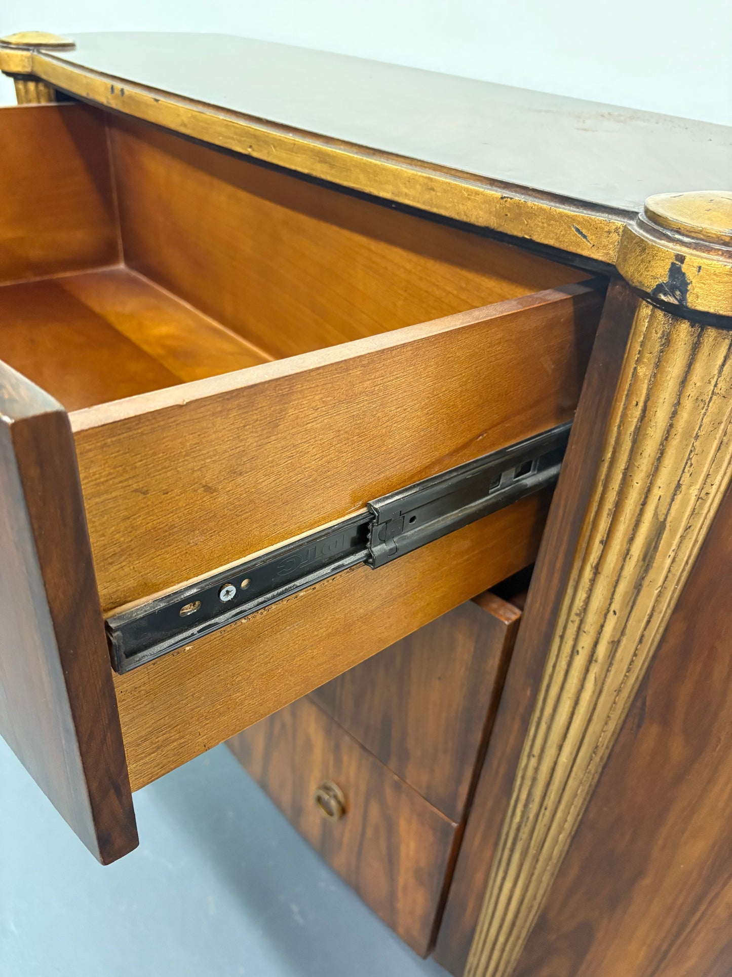 French Louis XVI Style Demilune Three Drawer Chest