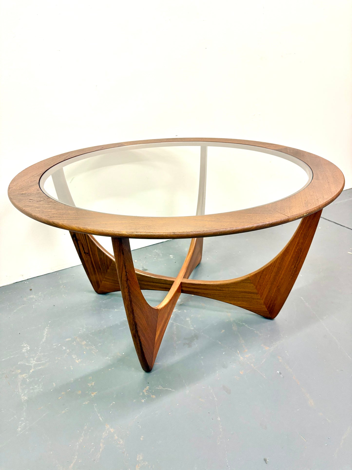 Mid Century Round Teak & Glass Top Coffee/End Table by G Plan - England