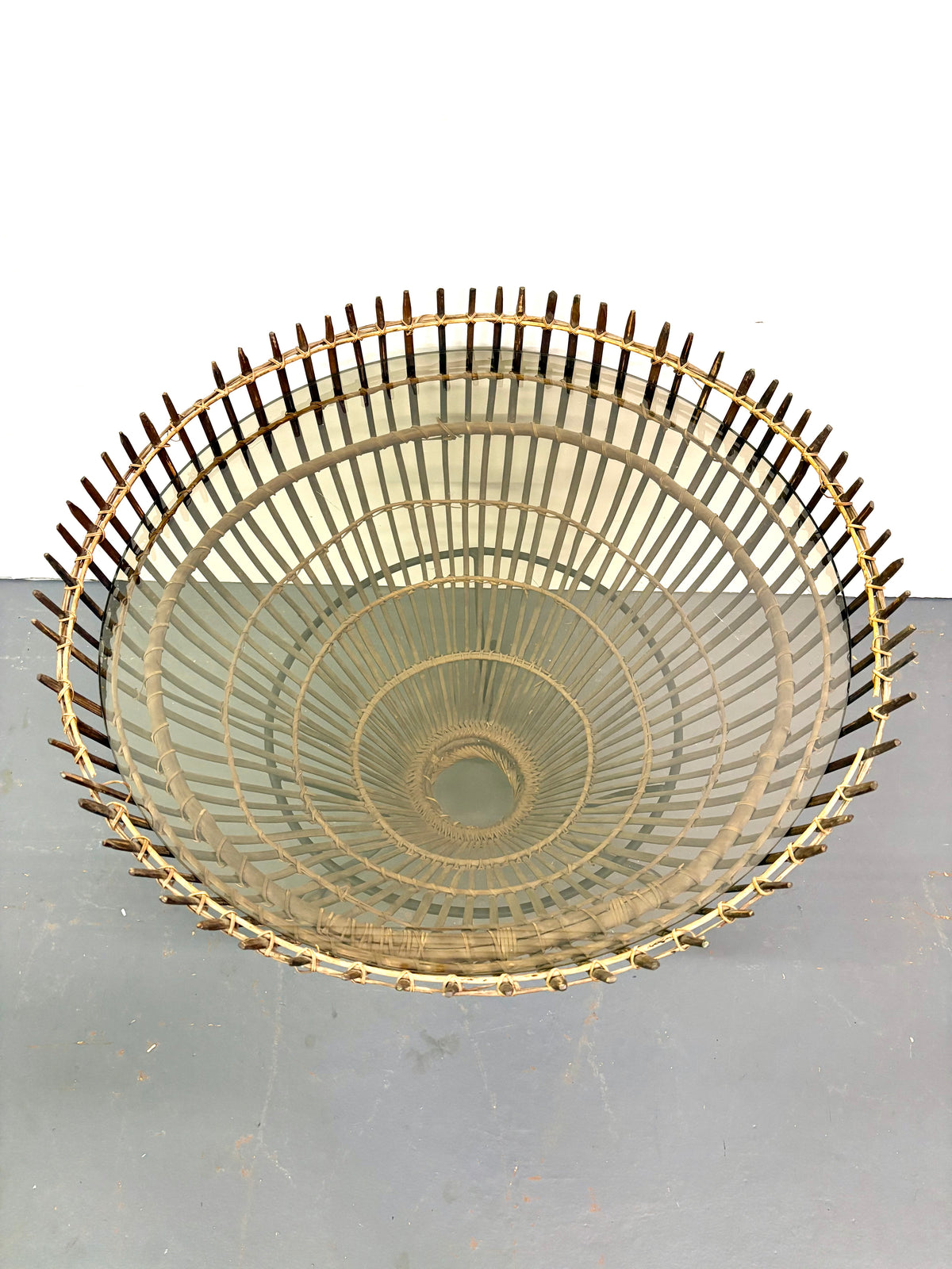 Mid Century “Fish Trap” Basket Side Table By Franco Albini