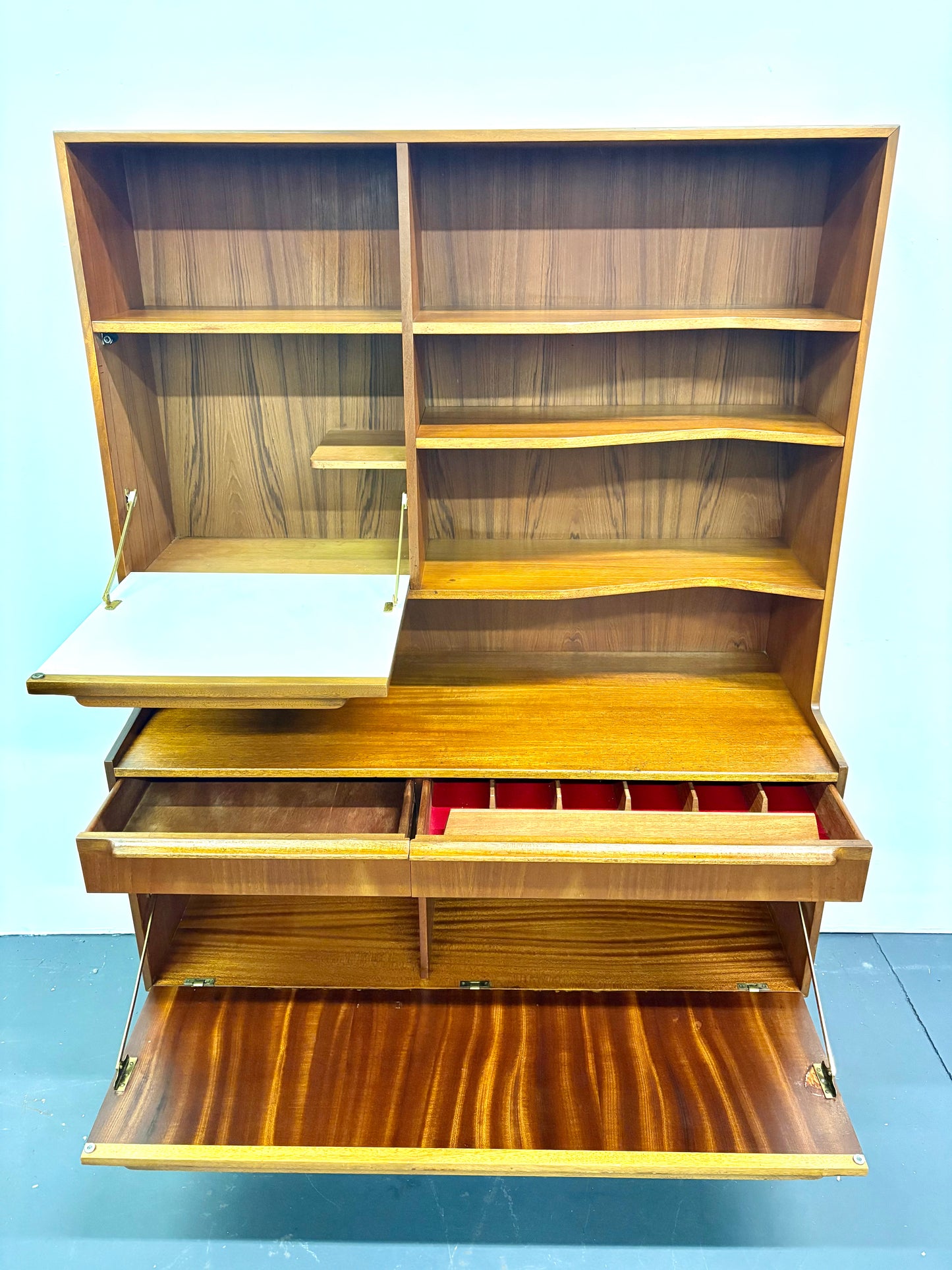 Mid Century Teak Cocktail Bar/Bookcase By McIntosh - Scotland