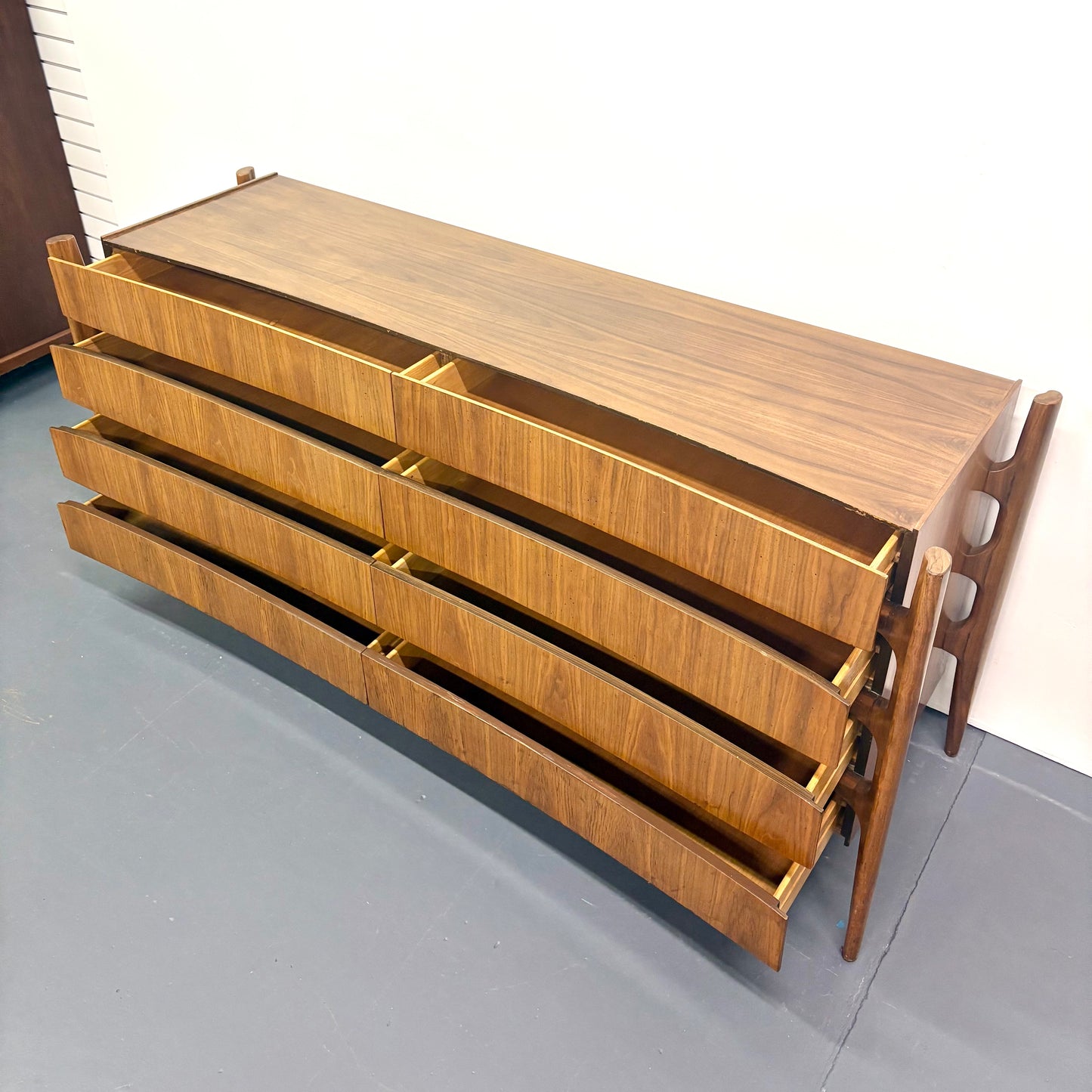 Rare Mid Century Exoskeleton Eight Drawer Dresser by William Hinn