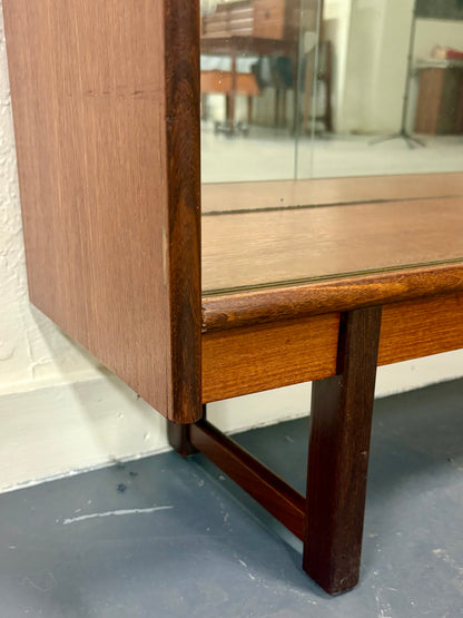 Mid Century Glass Front Mirrored Back Display Cabinet - England