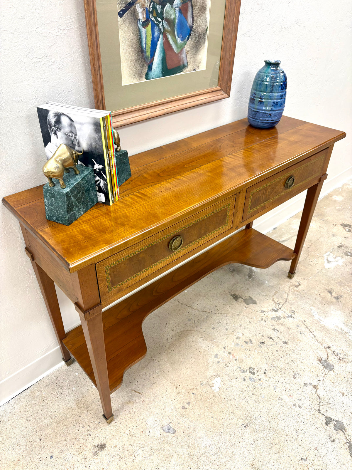 French Mahogany Console/Hall Table With Drawers - France