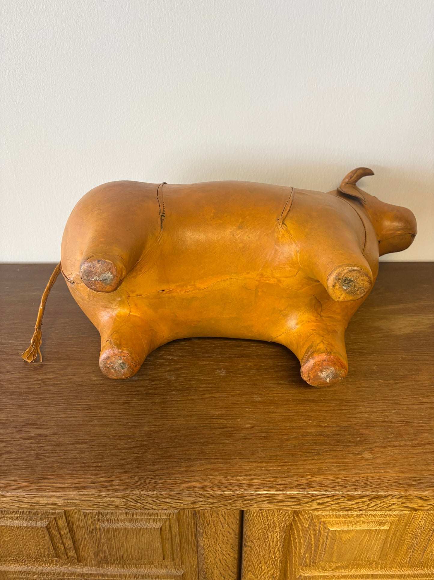 VINTAGE LEATHER BABY BULL IN THE STYLE OF DIMITRI OMERSA