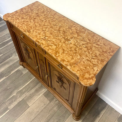 ANTIQUE FRENCH MARBLE TOP BUFFET/SIDEBOARD, FRANCE