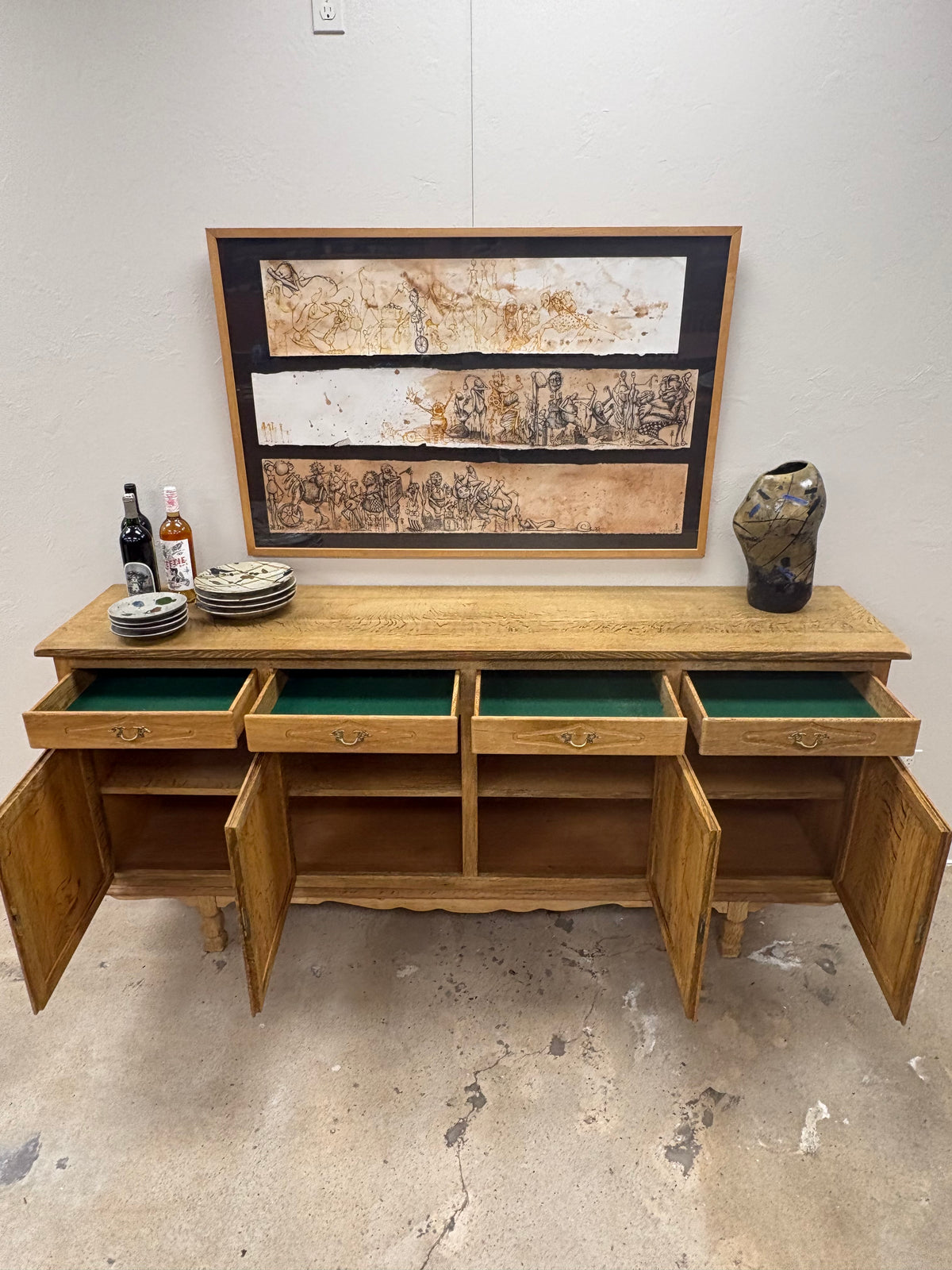 Vintage Mid Century Danish Oak Sideboard/Credenza By H. M. Mobler - Denmark
