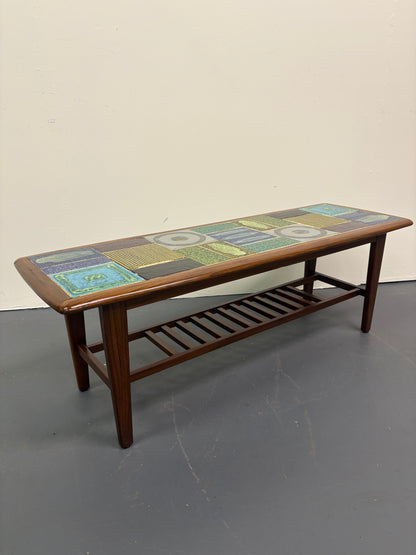 Mid Century Teak & Tile Top Coffee Table By Kenneth Clark - England