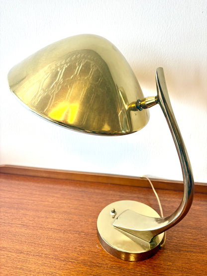 Mid Century Brass Saucer Table/Desk Lamp by Laurel