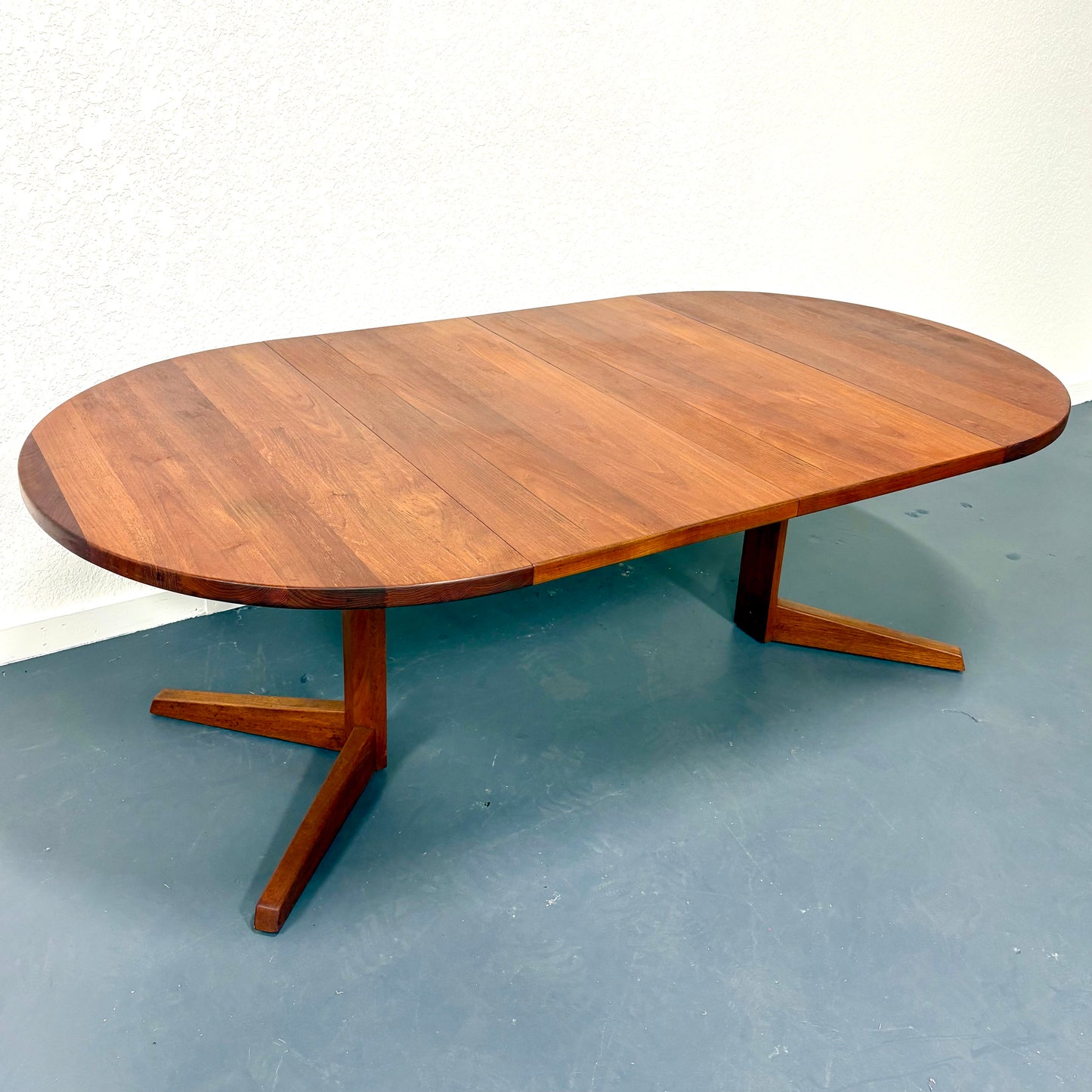 1960s Mid Century Teak Trestle Base Dining Table - Denmark