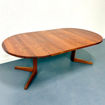 1960s Mid Century Teak Trestle Base Dining Table - Denmark