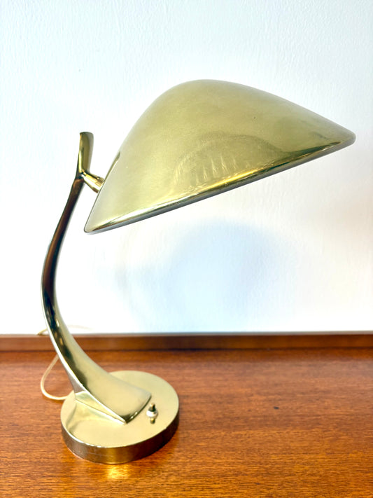 Mid Century Brass Saucer Table/Desk Lamp by Laurel
