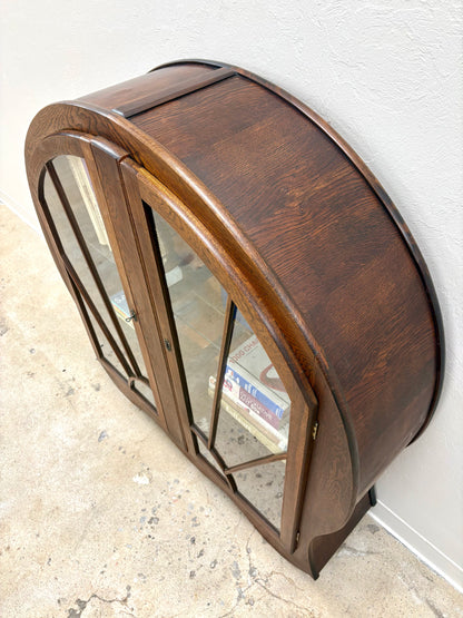 Antique Oak Art Deco Bookcase/Display Cabinet - England