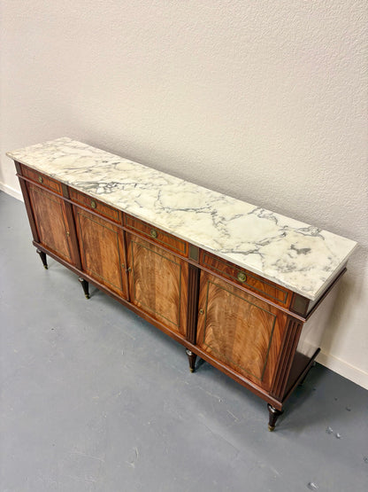 Antique Louis XVI Style Marble Top Sideboard - France