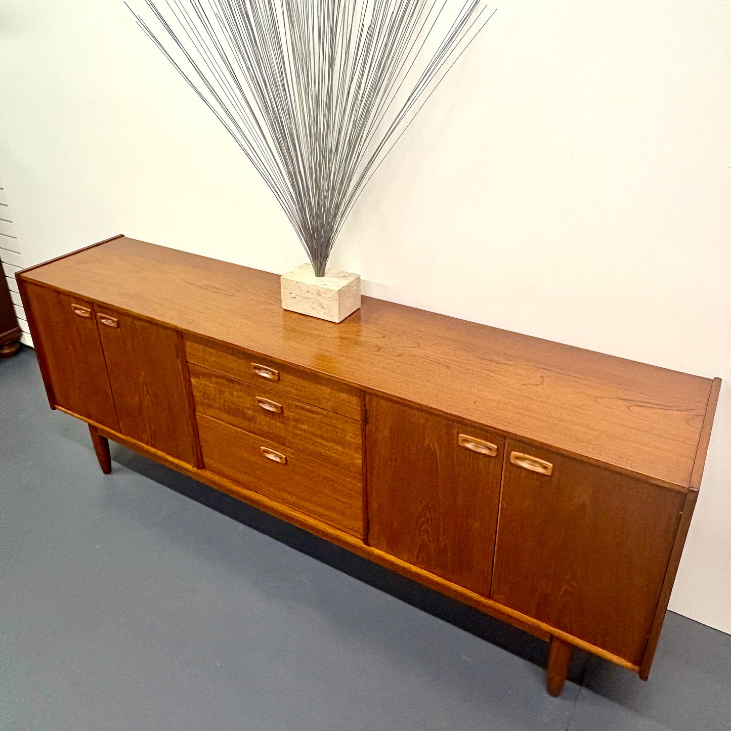 Rare Long Mid Century Teak Credenza/Sideboard By Nils Jonsson For Troeds
