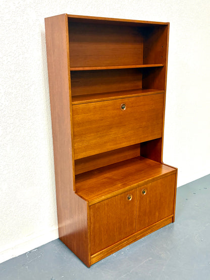 Mid Century Teak Drop Front Secretary/Desk - England
