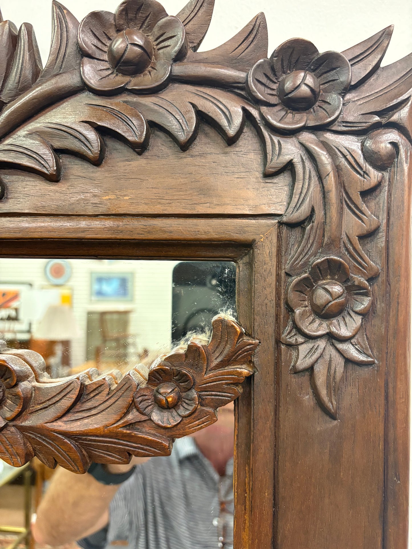 Antique French Louis XVI Style Carved Mirror