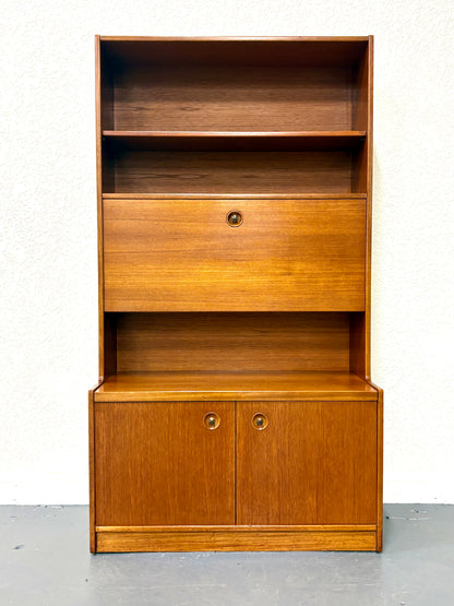 Mid Century Teak Drop Front Secretary/Desk - England
