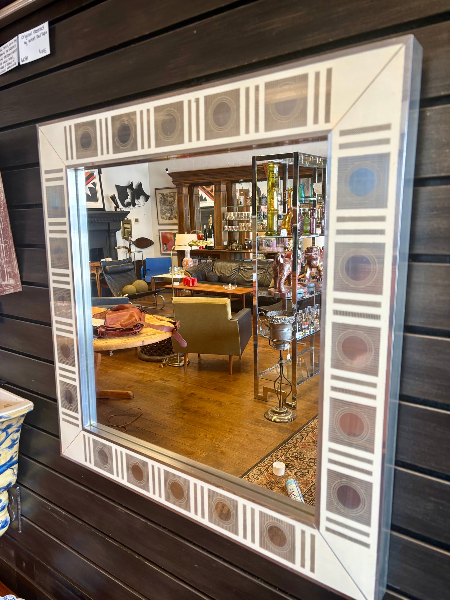 Rare Geometric Design Mirror By Greg Copeland Inc. - American