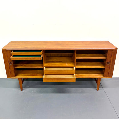 Rare Mid Century Teak Tambour Door Credenza/Sideboard by Harry Ostergaard