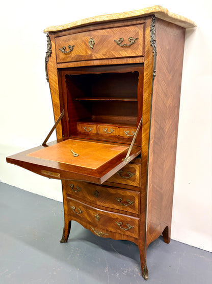 French Louis XVI Style Marble Top Secretary/Abattant - France