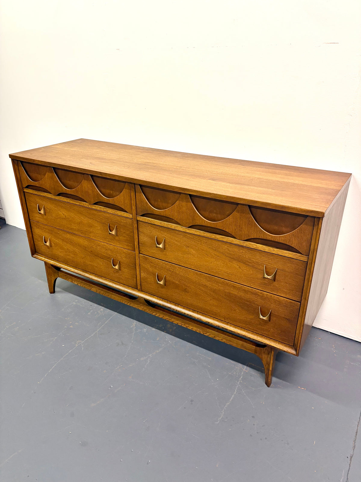 Mid Century Six Drawer Brasilia Design Dresser By Broyhill - American