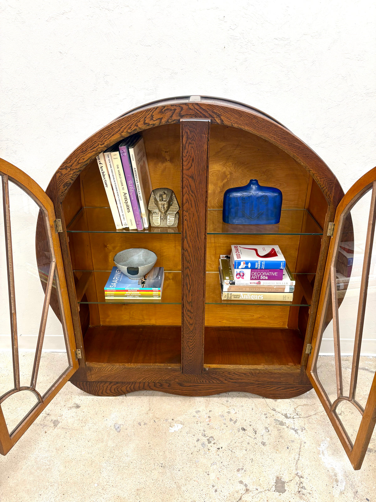 Antique Oak Art Deco Bookcase/Display Cabinet - England