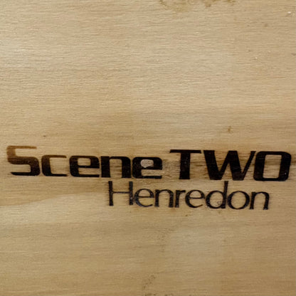 Mid Century Olive Burl Wood King Headboard by Heredon “Scene Two” Design