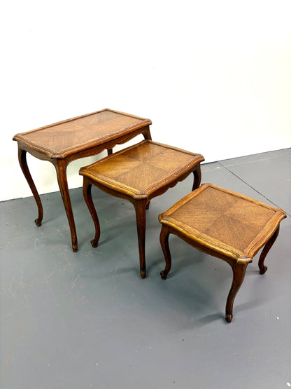 French Louis XVI Style Nesting Set of Three Tables - France