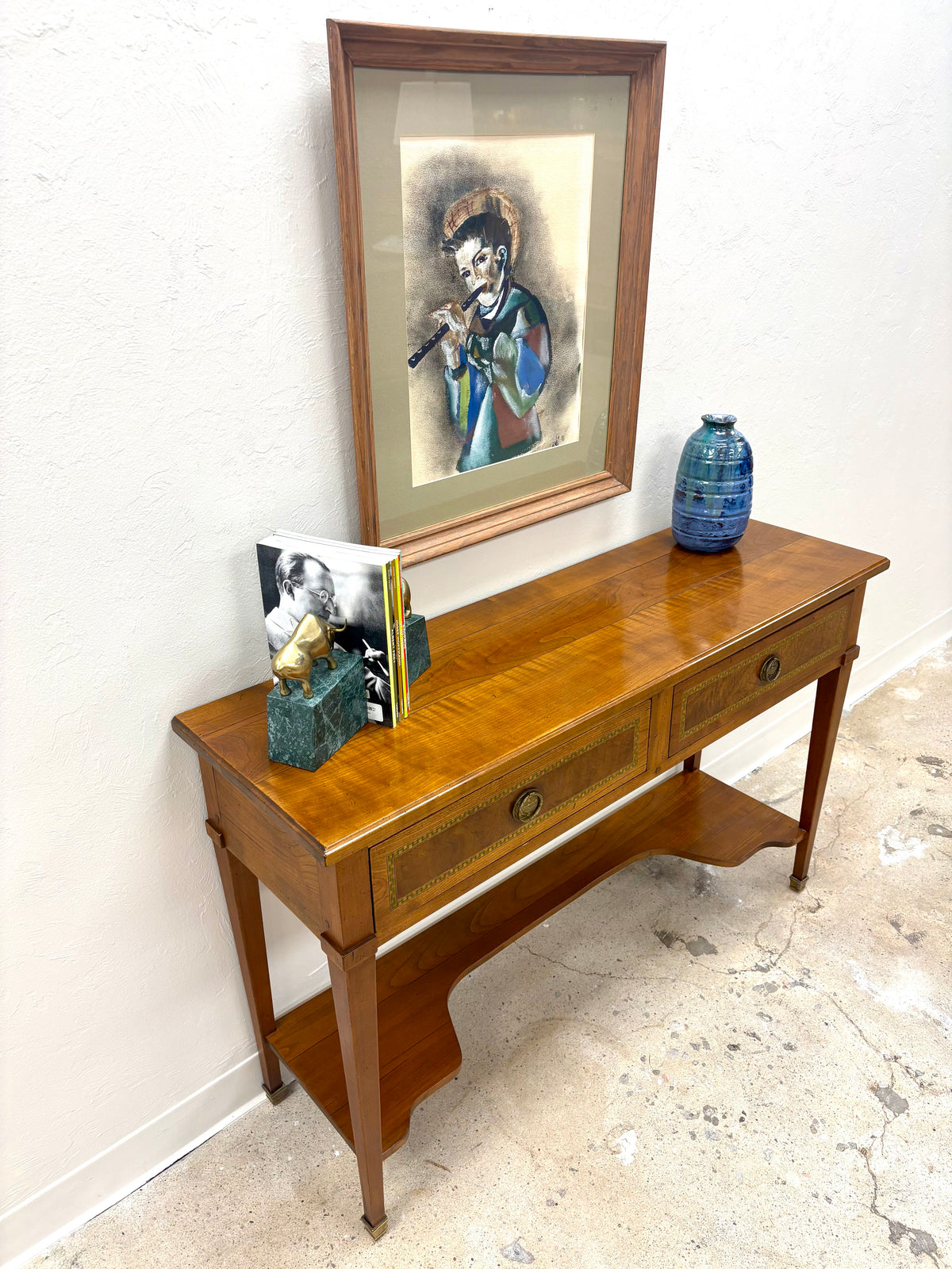 French Mahogany Console/Hall Table With Drawers - France
