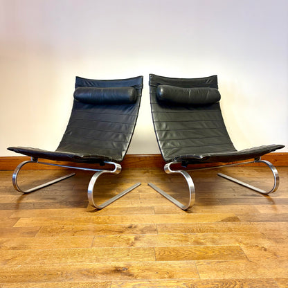 VINTAGE PK20 LOUNGE CHAIRS BY POUL KJAERHOLM FOR FRITZ HANSEN, DENMARK