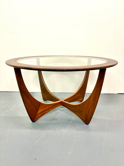 Mid Century Round Teak & Glass Top Coffee/End Table by G Plan - England