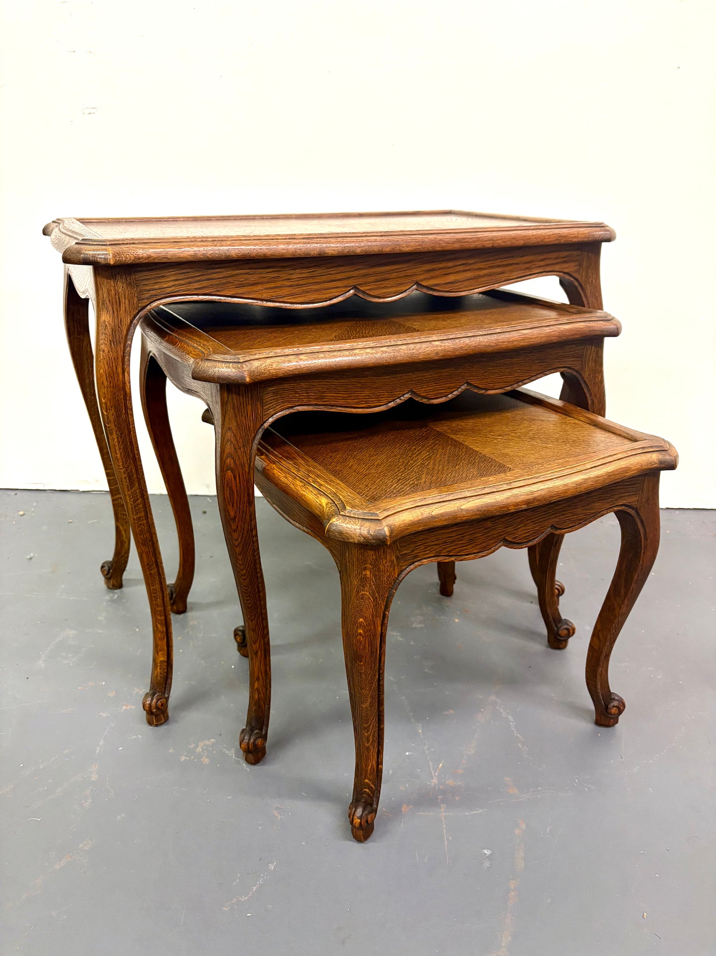 French Louis XVI Style Nesting Set of Three Tables - France