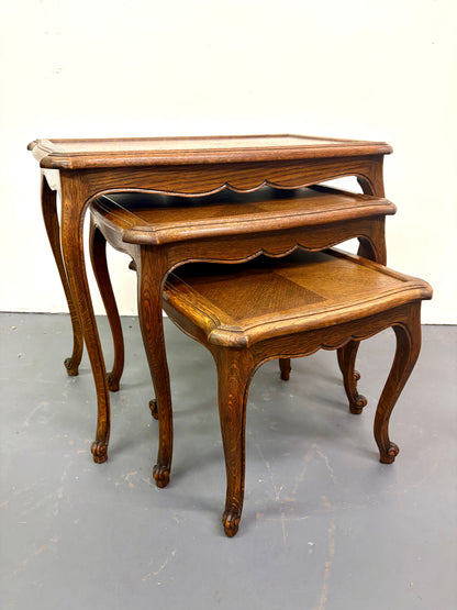 French Louis XVI Style Nesting Set of Three Tables - France