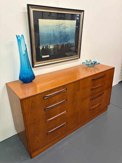 MID CENTURY EIGHT DRAWER DRESSER BY G PLAN