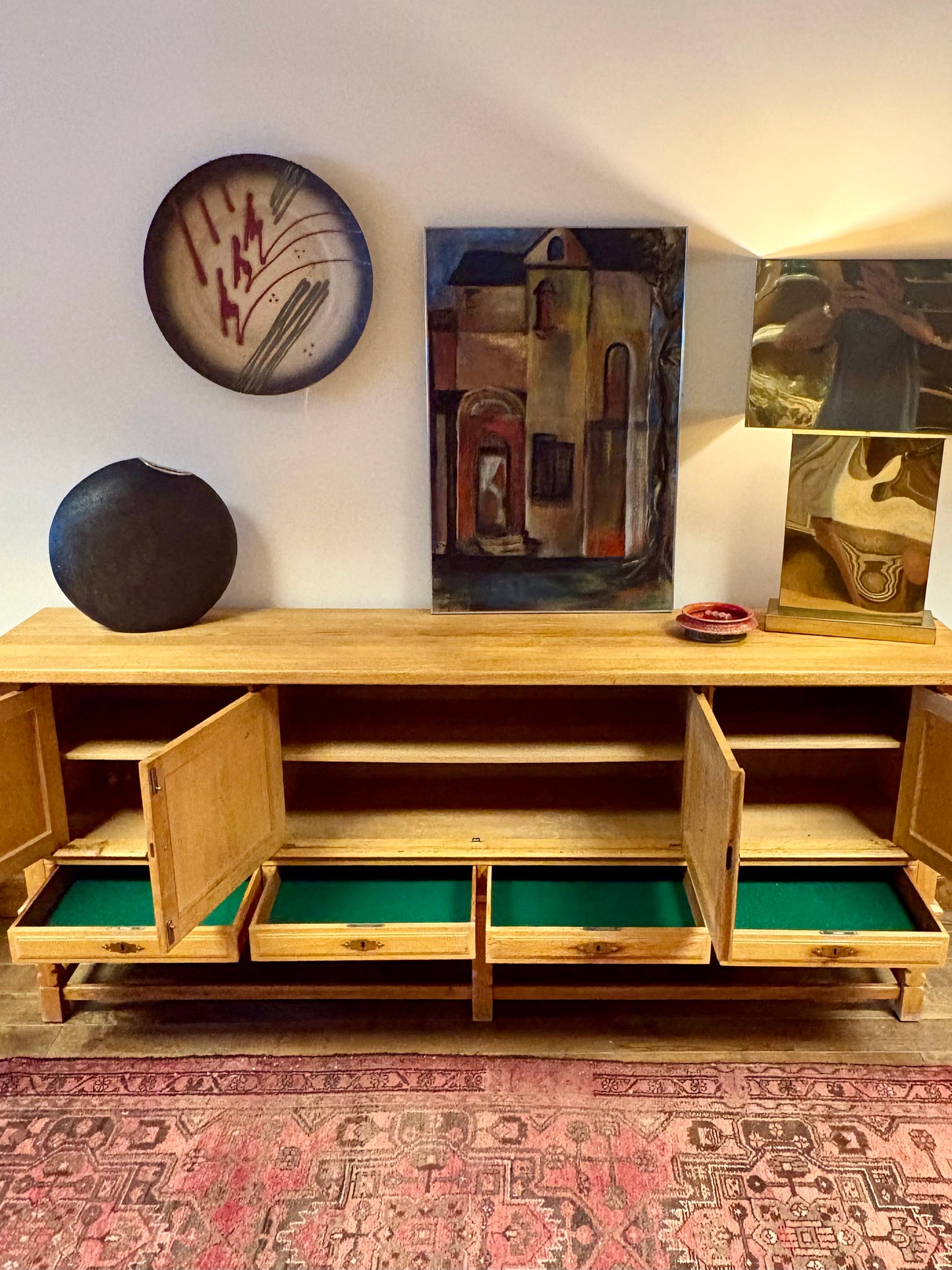 Mid Century Long Danish Oak Credenza/Sideboard - Denmark