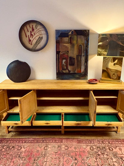 Mid Century Long Danish Oak Credenza/Sideboard - Denmark