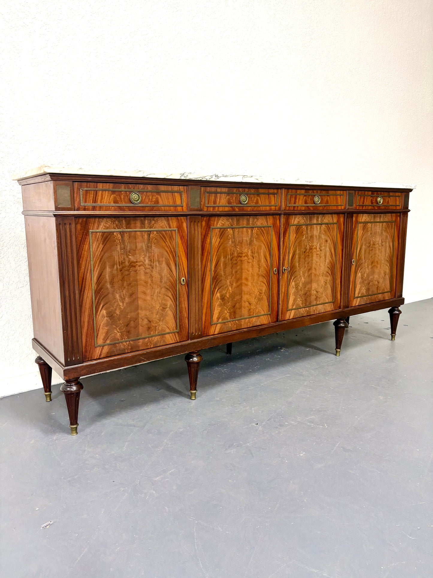 Antique Louis XVI Style Marble Top Sideboard - France
