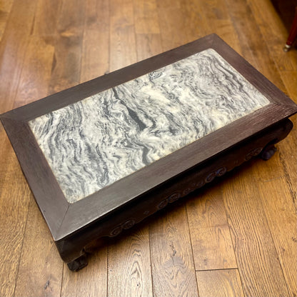 ANTIQUE CHINESE MARBLE TOP DISPLAY RISER