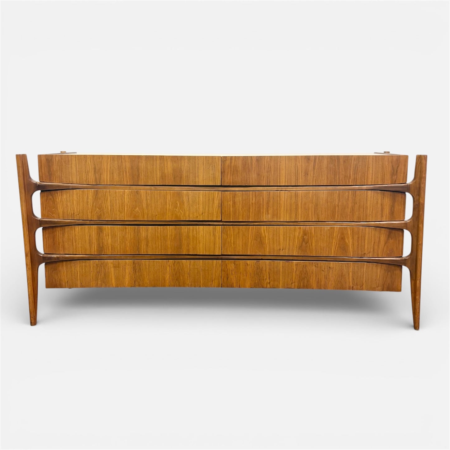 Rare Mid Century Exoskeleton Eight Drawer Dresser by William Hinn