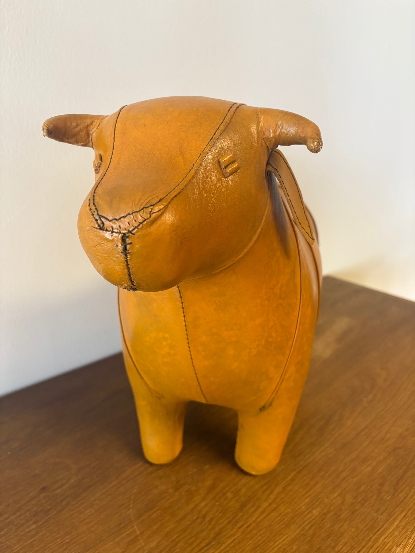 VINTAGE LEATHER BABY BULL IN THE STYLE OF DIMITRI OMERSA