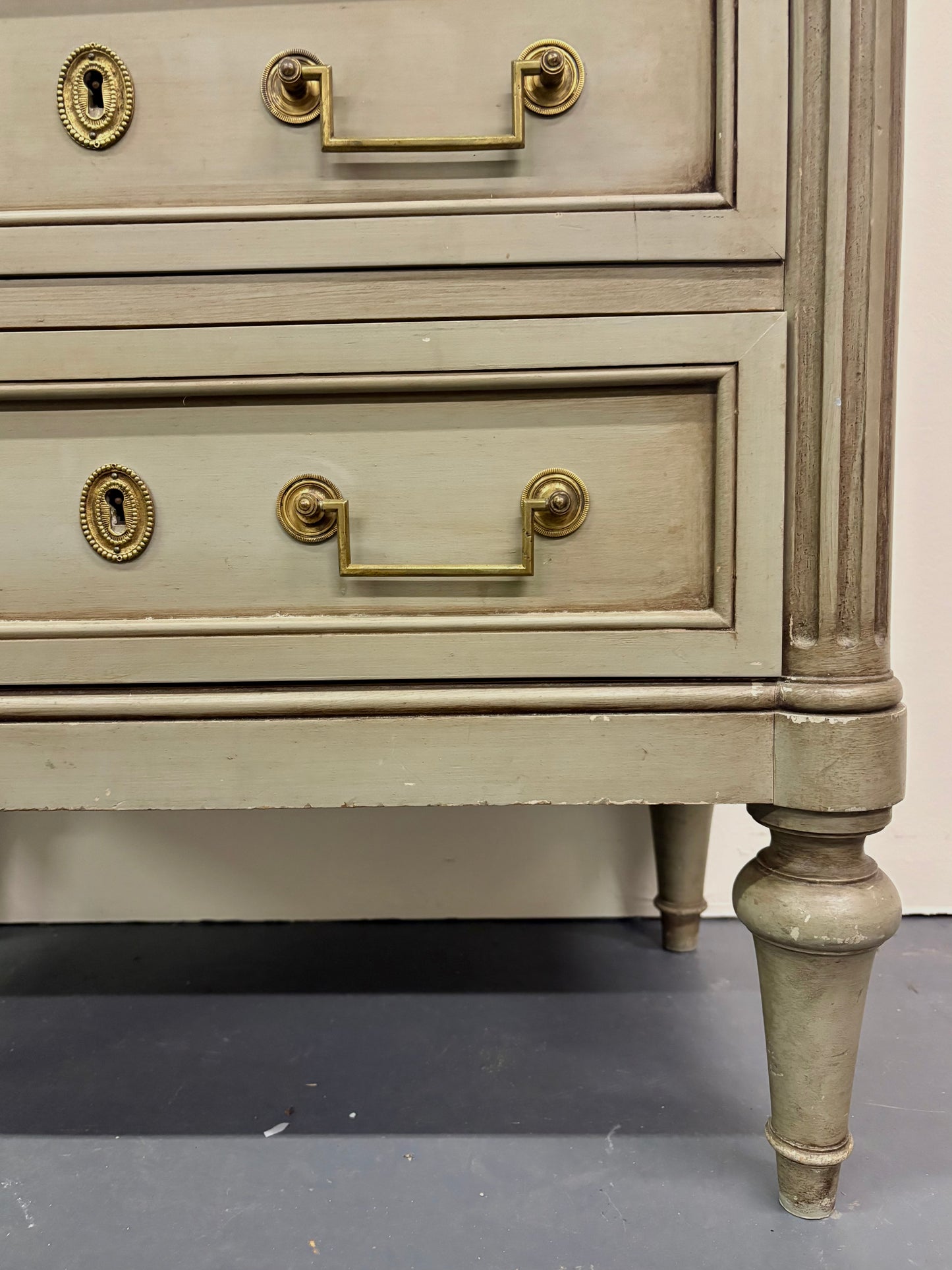 Louis XVI Style Painted Marble Top Semainier