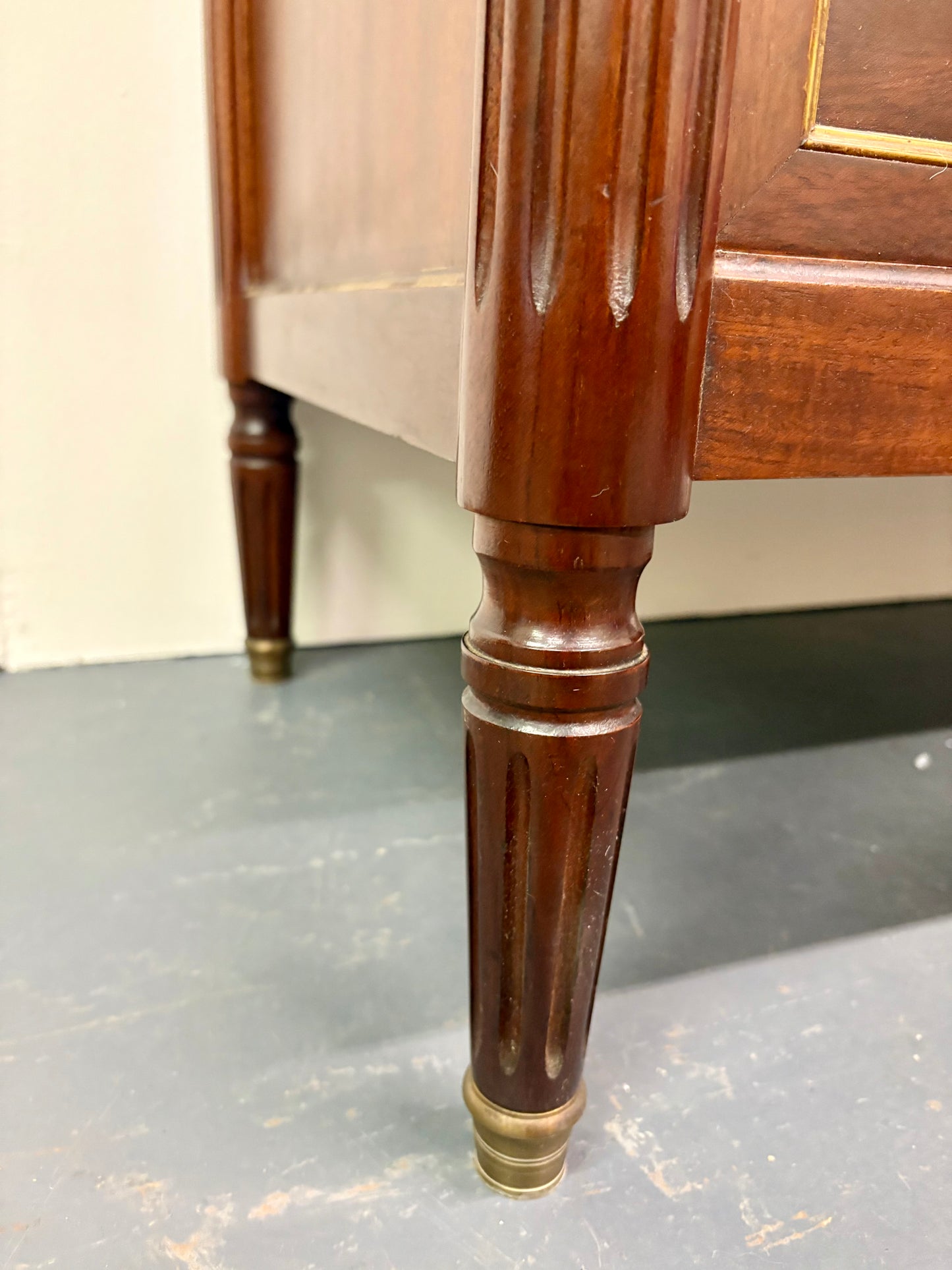 Antique French Louis XVI Marble Top Four Drawer Chest