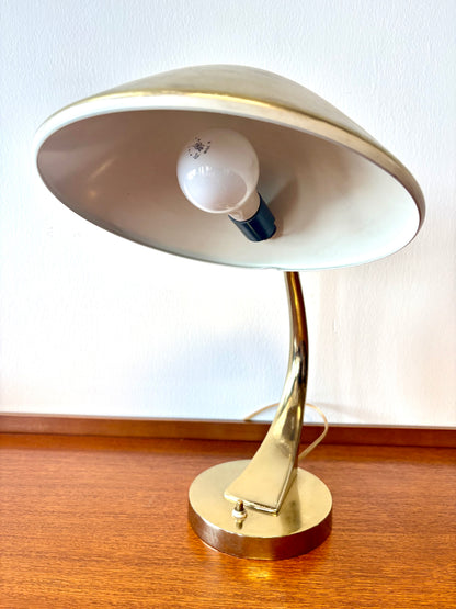 Mid Century Brass Saucer Table/Desk Lamp by Laurel