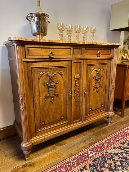 ANTIQUE FRENCH MARBLE TOP BUFFET/SIDEBOARD, FRANCE
