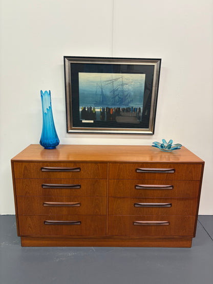 MID CENTURY EIGHT DRAWER DRESSER BY G PLAN