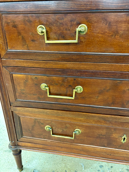 Antique French Louis XVI Style Marble Top Three Door Chest - France