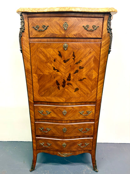 French Louis XVI Style Marble Top Secretary/Abattant - France