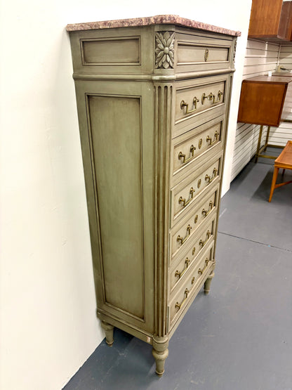 Louis XVI Style Painted Marble Top Semainier