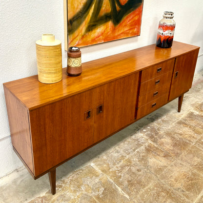 Long Mid Century Teak Credenza/Sideboard From England
