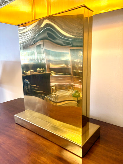 Monumental Large Brass Table Lamp by Curtis Jere -American
